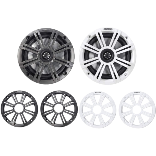 Kicker Marine 4''-luidsprekers met witte en zwarte roosters