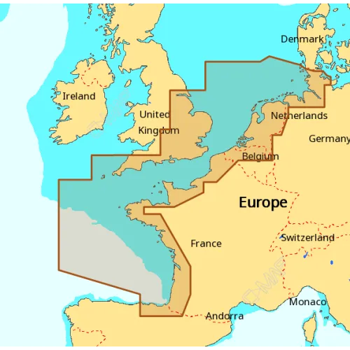 Carta C-MAP Max - Costas del noroeste de Europa