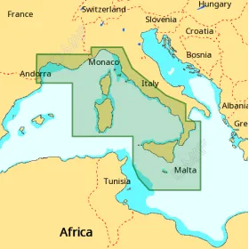 C-MAP 4D-kaart - Centrale Middellandse Zee