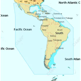 C-MAP 4D-kaart - Zuid-Amerika en continentaal Caribisch gebied