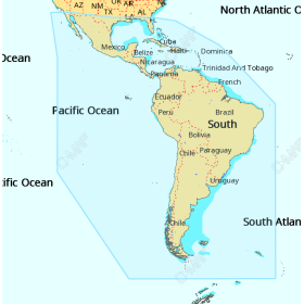 Carta C-MAP 4D - América do Sul e Caribe Continental