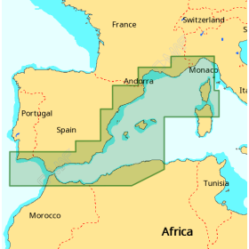 C-MAP 4D chart - Western Mediterranean