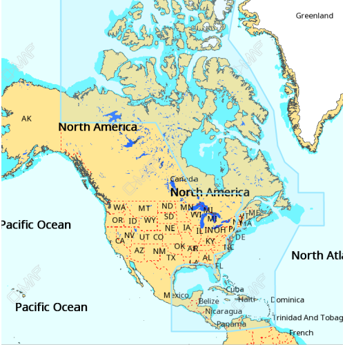 C-MAP 4D-Karte – Atlantikküste, Gom und Karibik
