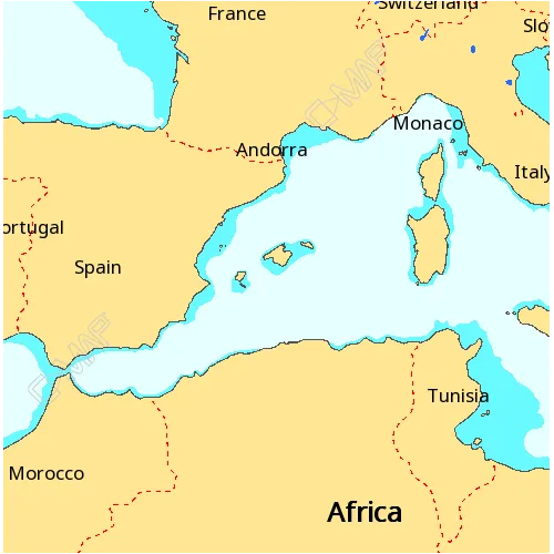 C-MAP Ontdek X-kaart - Westelijke Middellandse Zee