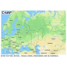 C-MAP Onthul kaart - Volga, Kama, Onezhskoe-meer en kanalen