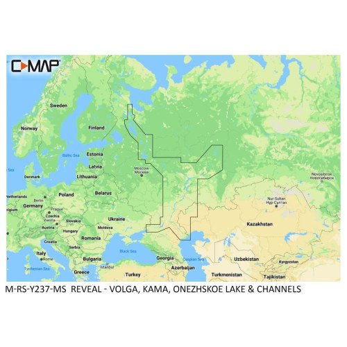 C-MAP Rivela mappa - Volga, Kama, Lago Onezhskoe e Canali