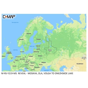 C-MAP Reveal Map - Moskva, Ola, Volga to Lake Onezhskoe