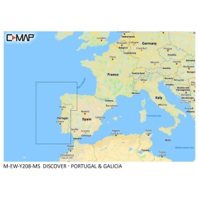 C-MAP Discover map - Portugal and Galicia