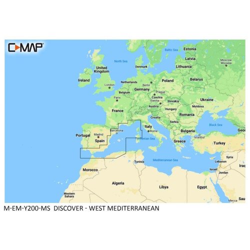 C-MAP Ontdek kaart - Westelijke Middellandse Zee