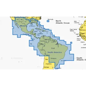 Navionics Platinium+ kaart Mexico, het Caribisch gebied tot Brazilië