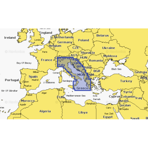 Navionics Platinum+ kaart Italië, Adriatische Zee